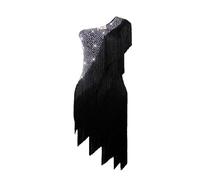 PONNYC Black,XXL, Latin Dancewear for Women Strapless Tango Dancing Clothes Ballroom Dance Competition Dresses Cha Cha Dancing Outfit