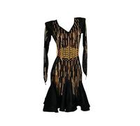 PONNYC C,XL, Women's Latin Dance Dresses Beaded Cha Cha Dancewear for Competition Ballroom Dancing Outfit Tango Dancing Clothes