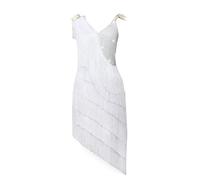 PONNYC White,S, Fringe Latin Dance Clothes for Women Tango Cha Cha Competition Costumes Ballroom Dance Dresses Salsa Dancing Outfit