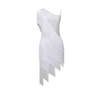 PONNYC White,XXL, Latin Performance Dancing Outfit Strapless Tango Dance Wear for Women Ballroom Dancing Dresses Salsa Dance Clothing