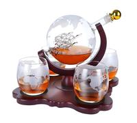 PONPUR Whiskey Globe Decanter Set with 4 Etched Globe Glasses, Gifts for Men Dad Husband, Unique Anniversary Birthday Gifts for Brother Boyfriend, Cool Stocking Stuffers Bourbon Whikey Gifts