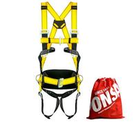 PONSA CGPK8C - Safety Fall-Proof HARNESS Working at Height: Complete Kit with 2 Anchor Points + Positioning Belt + Lashing Strap + 2 Carabiners