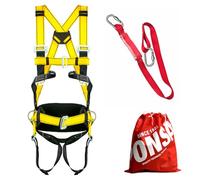 PONSA CGPK8S - SAFETY FALL HARNESS: Kit for working at height with double anchorage point + Positioning belt + Energy Absorber + 2 Carabiners