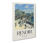 Pont Neuf In Paris By Pierre Auguste Renoir Canvas Print | Gallery Wrapped 30mm Frame Wall Art | 20x14 inches | Ready to Hang | Impressionist Picture | Living Room Bedroom Lounge Office