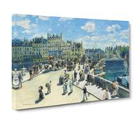 Pont Neuf In Paris By Pierre Auguste Renoir Canvas Print | Gallery Wrapped 30mm Frame Wall Art | 20x14 inches | Ready to Hang | Impressionist Picture | Living Room Bedroom Lounge Office