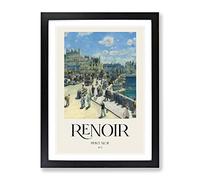 Pont Neuf In Paris By Pierre Auguste Renoir Exhibition Museum Painting Framed Wall Art Print, Ready to Hang Picture for Living Room Bedroom Home Office Décor, Black A4 (34 x 25 cm)