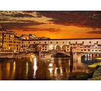 Ponte Vecchio Old Bridge Florence Italy 1000 Piece Jigsaw Puzzle '' BassPuzzle Pieces Fit Together Perfectly 38x26CM