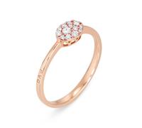 Ponte Vecchio Pitti 18ct Rose Gold 0.15ct Diamond Oval Ring D - T