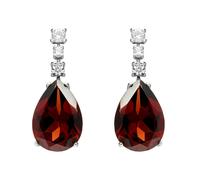 Ponte Vecchio Signoria 18ct White Gold 4.80ct Garnet Diamond Drop Earrings D - White Gold
