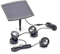 Pontec 77939 PondoSolar LED Set 3 - Outdoor Solar Powered Lights for Gardens With IP68 Waterproof Rating, 5 Metre Cable, and Ground Stake