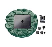 Pontec PondoSolar Lily Island - Above-Water Solar Fountain With Floating Compact Lily Design and 4 Fountain Heads - Self-Contained Solar Water Feature, No Cable Needed
