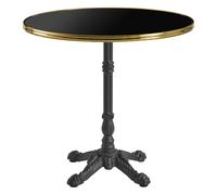 pontiac 70cm gold rim wooden bistro table in dark marble effect