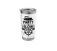 Pontoon Boat Captain Party in Slow Motion Stainless Steel Insulated Tumbler