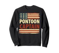 Pontoon Boat Captain USA Flag Boating Sailing Sailor Sweatshirt