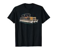 Pontoon Boat Captain Vintage Badge Lake Nautical T-Shirt
