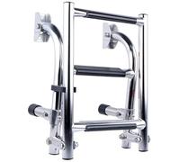 Pontoon Boat Ladder, 4-Step Folding Telescoping Rear Entry Heavy Duty Removable Boarding for Yachts and Docks