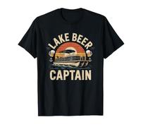 Pontoon Boat Lake Cold Beer Boating Captain Relaxing One T-Shirt