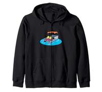 Pontoon Boat on a Lake Zip Hoodie