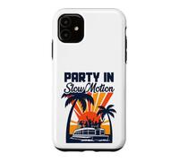 Pontoon Boat Party In Slow Motion Retro Sunset Lake Life Case for iPhone 11