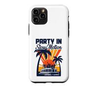 Pontoon Boat Party In Slow Motion Retro Sunset Lake Life Case for iPhone 11 Pro