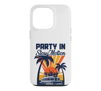 Pontoon Boat Party In Slow Motion Retro Sunset Lake Life Case for iPhone 13 Pro