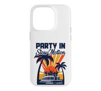 Pontoon Boat Party In Slow Motion Retro Sunset Lake Life Case for iPhone 14 Pro