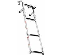 Pontoon Dock Boat Ladder, Stainless Steel 4-Step Folding Swimming Pool Ladder with Rubber Grips for Easy Access to Swim Platforms and Yachts