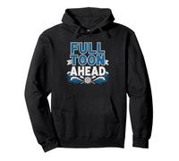 Pontoon Full Speed Ahead Lake Boat Captain Humor Toon Pullover Hoodie