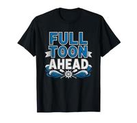 Pontoon Full Speed Ahead Lake Boat Captain Humor Toon T-Shirt