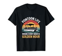 Pontoon Life Where Every Hour is Golden Hour Lake T-Shirt