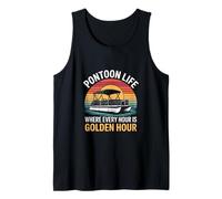 Pontoon Life Where Every Hour is Golden Hour Lake Tank Top