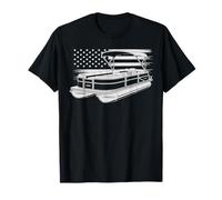 Pontoon Motor Boat Captain Boating & Sailing USA Flag Boater T-Shirt