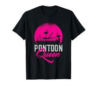 Pontoon Queen Fun Flamingo Boating Vibes T-Shirt