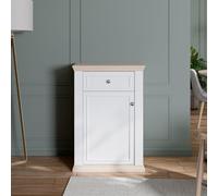 Pontypool Shoe Cabinet - 1 Door - 1 Drawer - White and Riva Oak