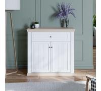 Pontypool Sideboard - 2 Door - 1 Drawer - Small - White and Riva Oak