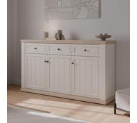 Pontypool Sideboard - 3 Door - 3 Drawer - Large - White and Riva Oak