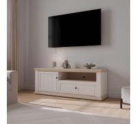 Pontypool TV Unit - 1 Door - 1 Drawer - 149.5cm - White and Riva Oak