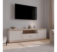 Pontypool TV Unit - 2 Door - 1 Drawer - 199.2cm - Wide - White and Riva Oak