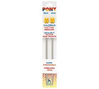 Pony Aluminium Single Ended Children's Knitting Pins, Multi-Colour, 4mm x 18 cm