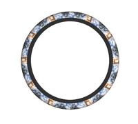 Pony and Mountain Printed Steering Wheel Cover Elastic Stretch Car Wheel Wrap Breathable Non-Slip Steering Wheel Protector for Car Truck SUV