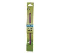 Pony Anodised Aluminium Crochet Hook, Multi-Colour, 4mm