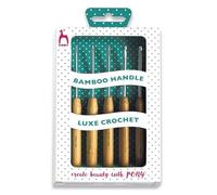 Pony Luxe Crochet Hook Set - Smoothly Finished Aluminium Tips for Crocheting Projects, Bamboo, 2.00-4.00 mm - 5 Crochet Hooks