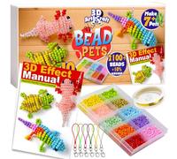 Pony Bead Animal Making Kit, DIY 3D 7+ Reptile with Video Tutorial