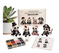 Pony Bead Decoration Box - Guidebook Enclosed Group Bonding, Bone Shape Figurine Jewelry Making Supplies | Celebration Class Workshop Children Ladies Novices Hobbyists Household Pastime DIY