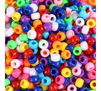 Pony Beads Bulk - Plastic Bracelet Beads,1000 Pcs 10 Colors 6x9mm Ponybead for Bracelets Making Multi-Colored Bracelet Bead for Hair Braiding,DIY Crafts,Necklace,Key Chains and Ornaments Decorations