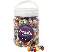 Pony Beads, D: 10 mm, hole size 4,5 mm, asstd colours, 430 g, 700ml