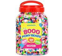 Pony Beads for Bracelet 8000pcs Multi-Colored Making Beads Bulk for Hair Braiding DIY Crafts Kandi Jewelry Key Chains and Ornaments Decorations,10 Assorted Colors,Boxed (8000)