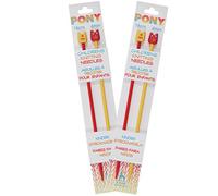Pony Childrens Coloured Knitting Pins Plastic Single Ended 18cm x 4.00mm - Double Pack