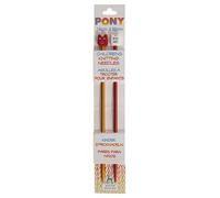 Pony Children's Coloured Knitting Pins: Single-Ended: Anodised Aluminium: 18cm x 4.50mm: Red/Yellow, Multi, 4.5mm