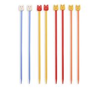 Pony Childrens Kids Starter Knitting Needles Knit Pins Length 18cm Width 3.25 & 4mm Assorted Pack (10 Pairs)